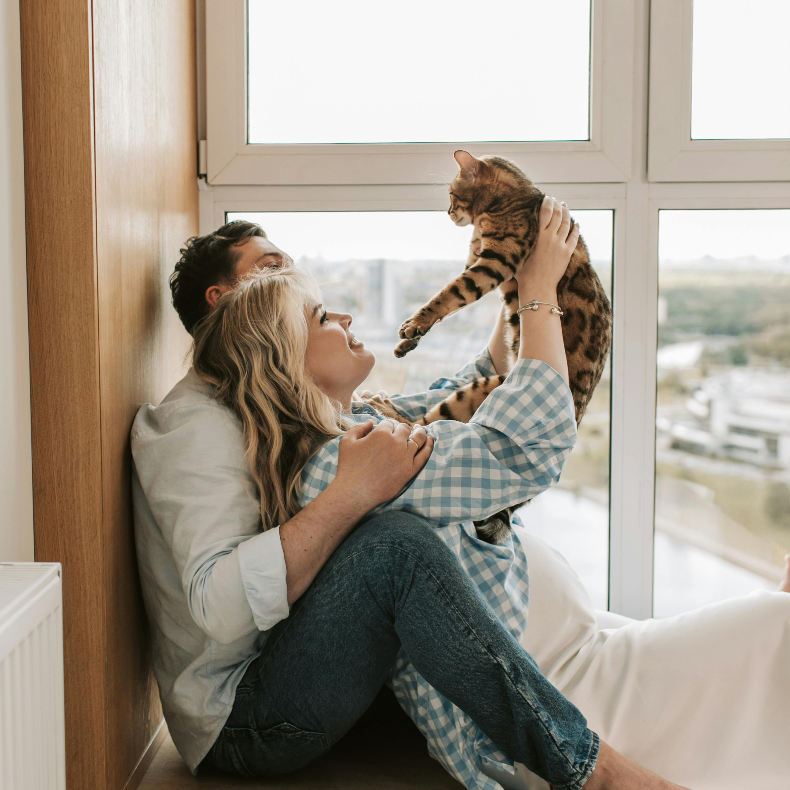 Couple with cat